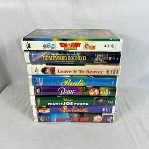 Disney VHS Lot of 8 Homeward Bound 2 Babe Paulie Mighty Joe Young Borrowers